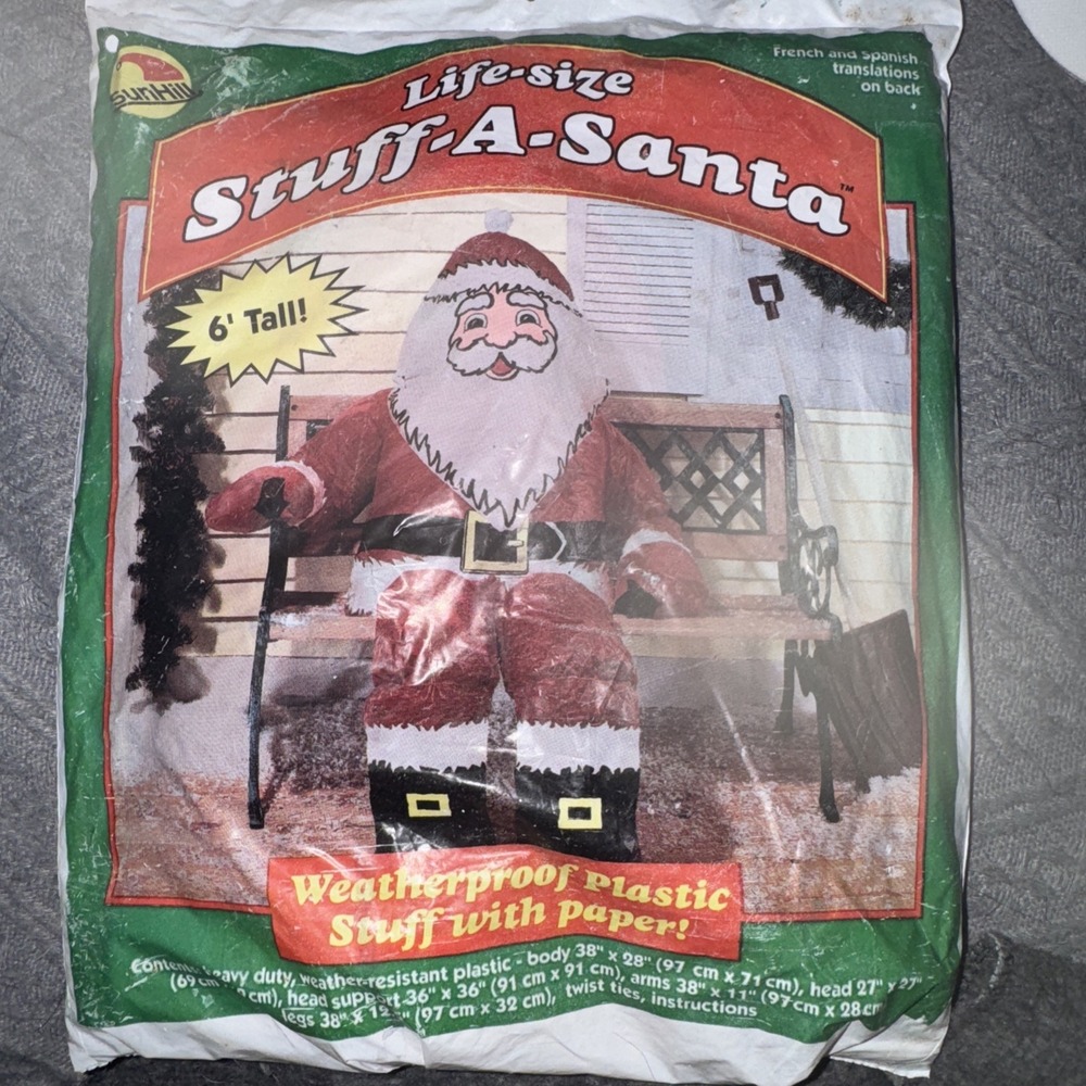 Vintage Stuff A Santa 1995 Sun Hill Christmas not inflatable 6Ft Santa‎ NOS NIP